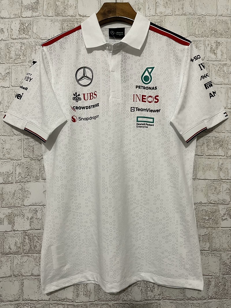 Mercedes AMG Petronas F1 Racing Team Polo - White 2024