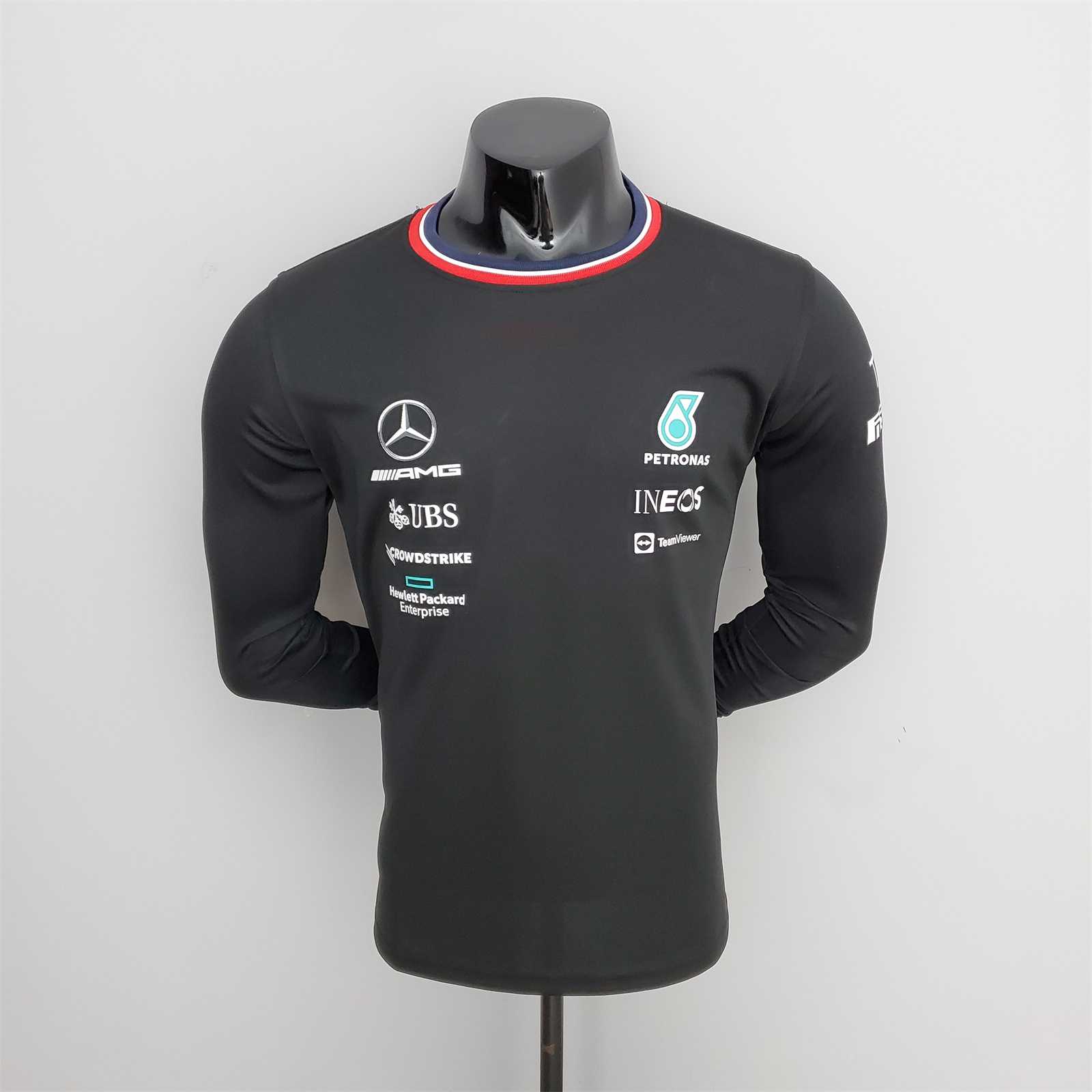 Mercedes AMG Petronas F1 Racing Team Long Sleeve T-Shirt - Black