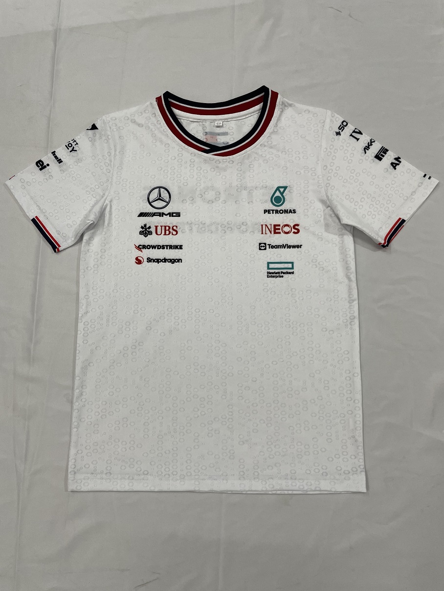 Kids-Mercedes AMG Petronas F1 Racing Team T-Shirt - White 2024