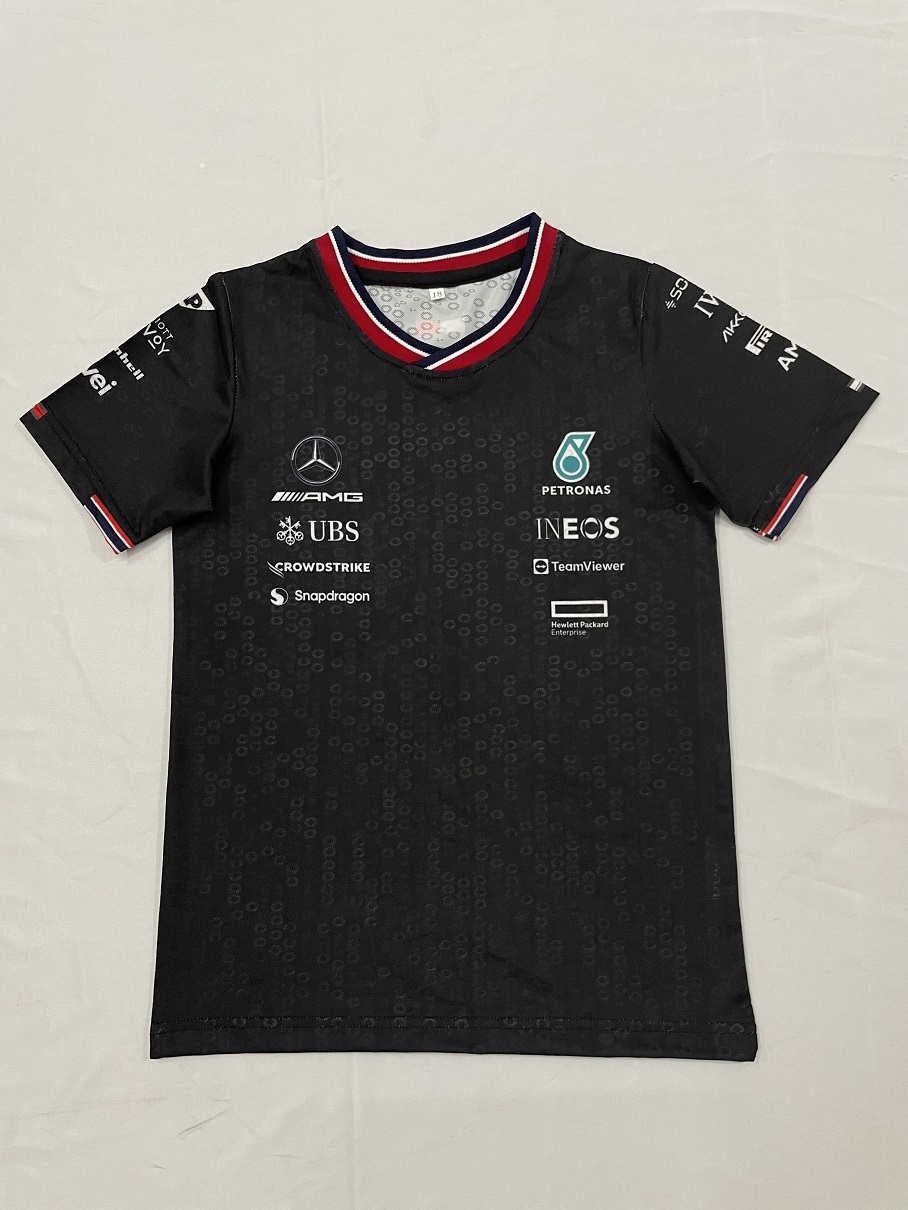 Kids-Mercedes AMG Petronas F1 Racing Team T-Shirt - Black 2024