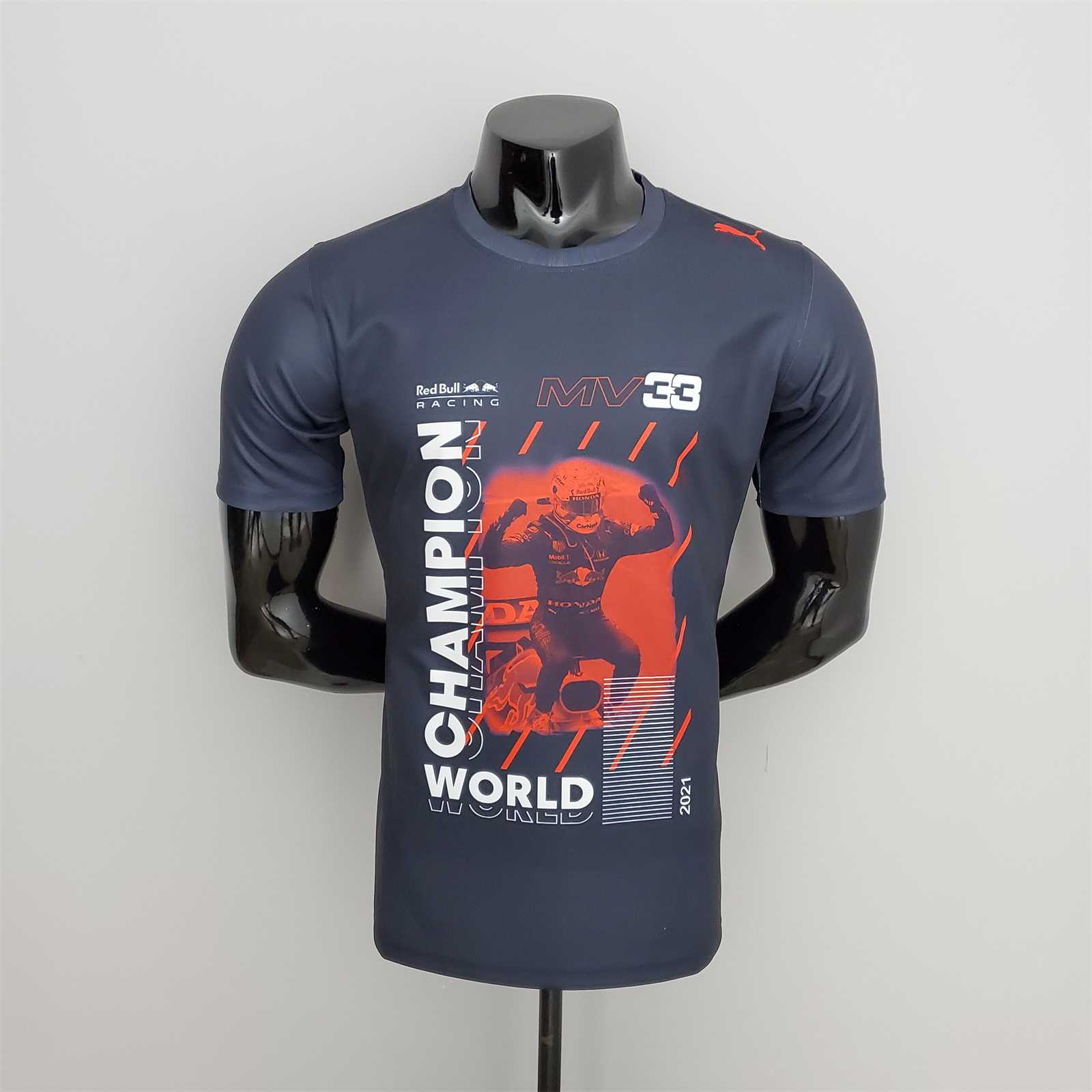 Red Bull Racing 2021 Max Verstappen Black World Champion T-Shirt